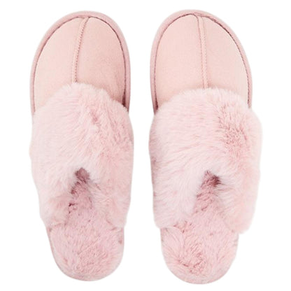 Pink - Side - Threadbare Womens-Ladies Solace Suede Mule Slippers