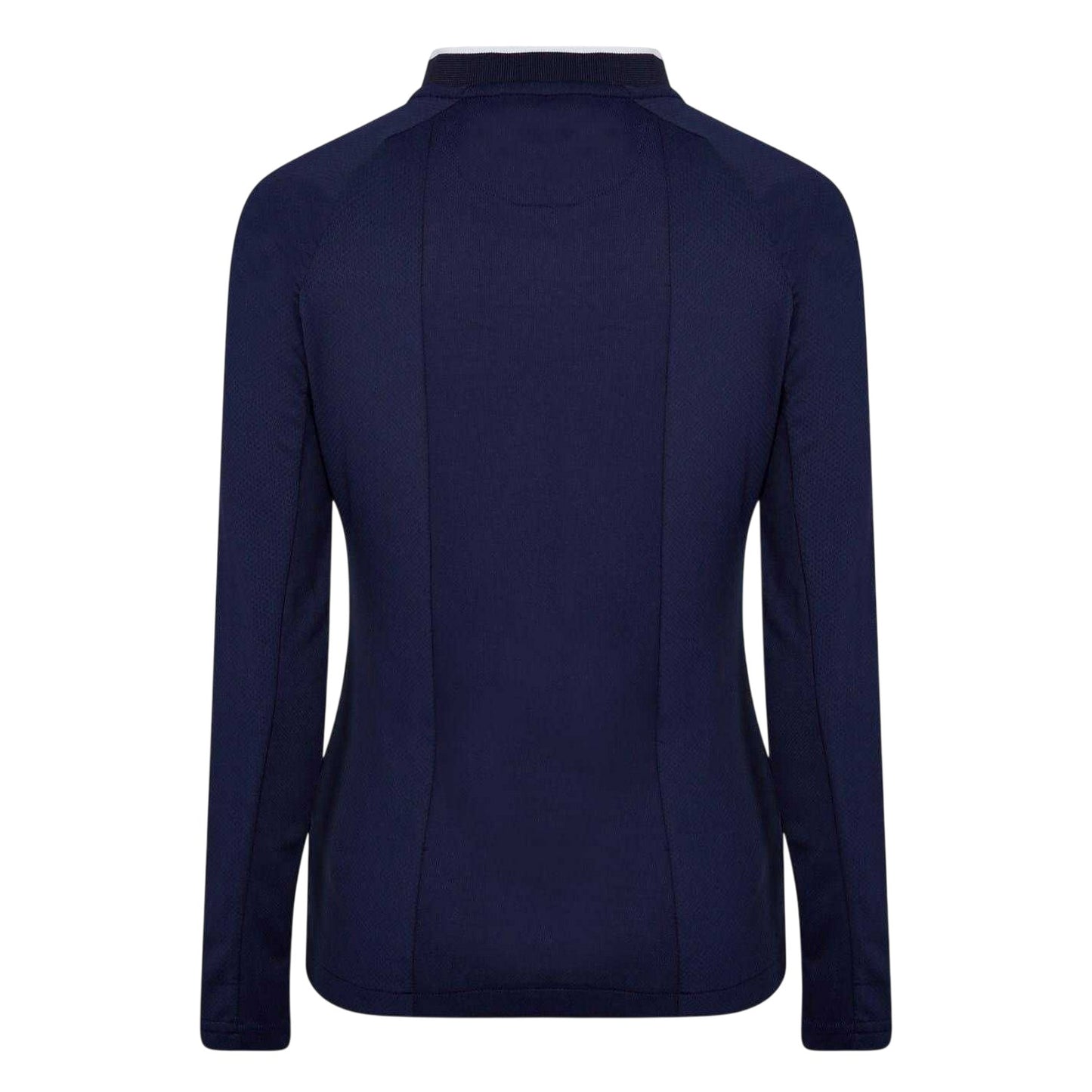 Navy-White - Back - Castore Womens-Ladies Raglan Long-Sleeved Polo Shirt