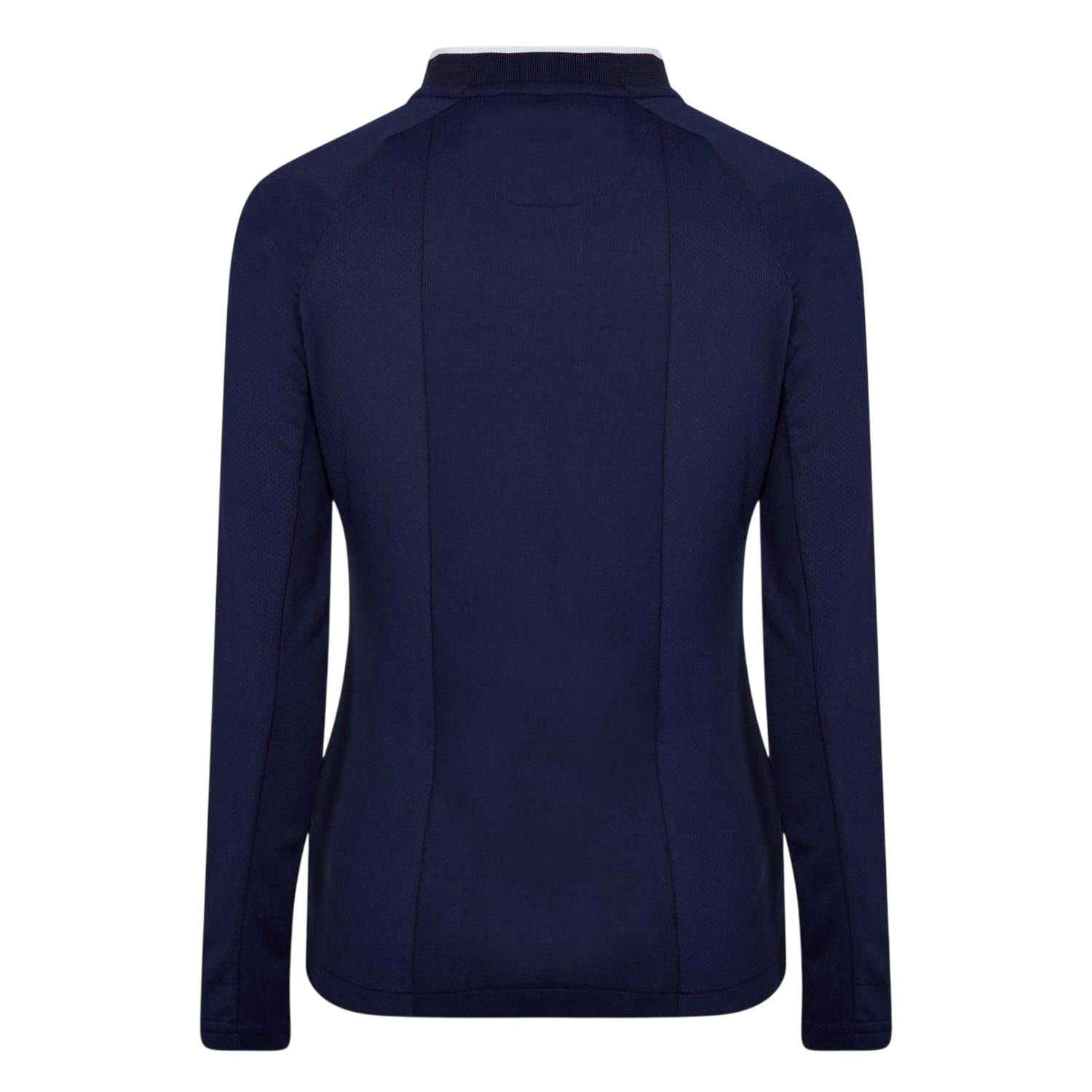 Navy-White - Back - Castore Womens-Ladies Raglan Long-Sleeved Polo Shirt