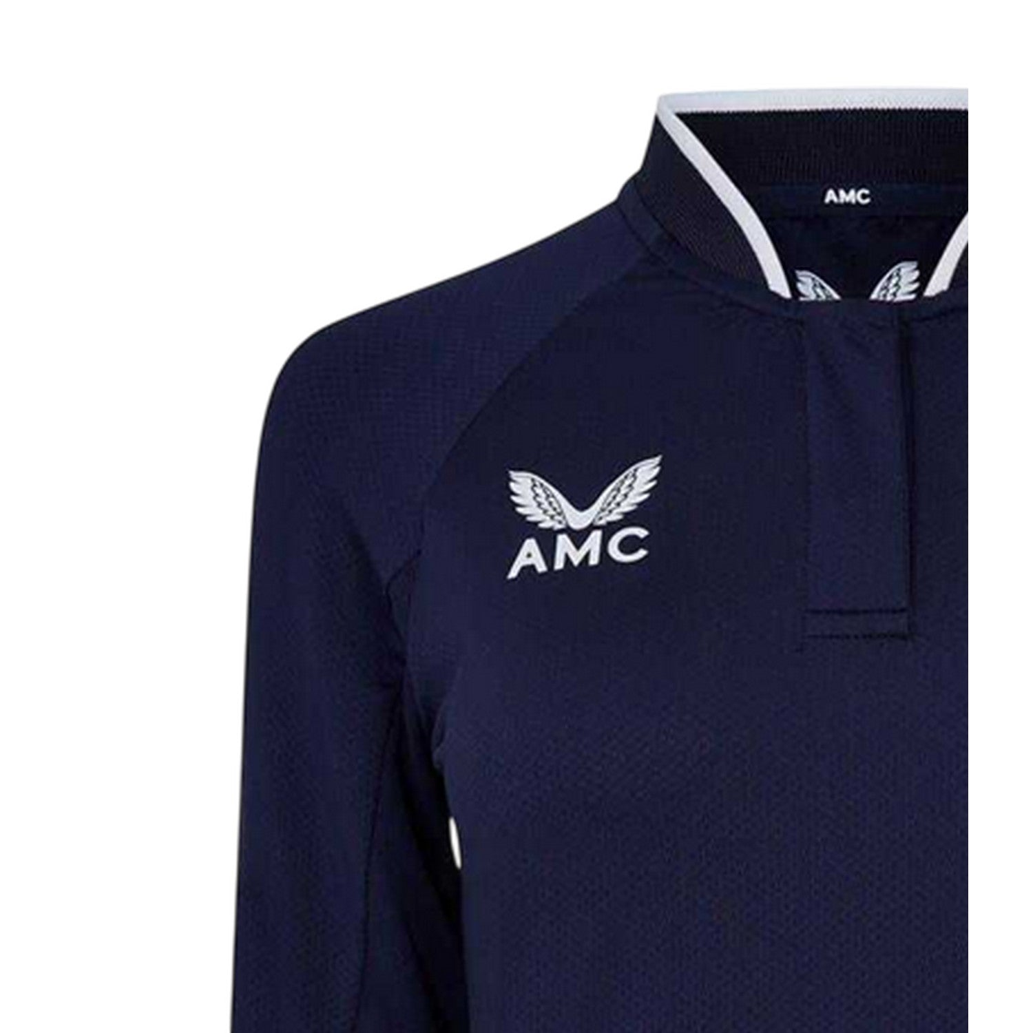 Navy-White - Lifestyle - Castore Womens-Ladies Raglan Long-Sleeved Polo Shirt