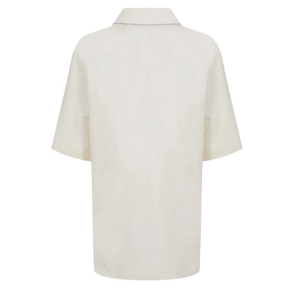 Vintage White - Back - Jack Wills Womens-Ladies Baggy Short-Sleeved Polo Shirt