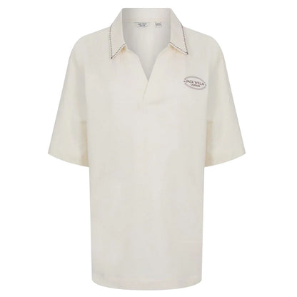 Vintage White - Front - Jack Wills Womens-Ladies Baggy Short-Sleeved Polo Shirt