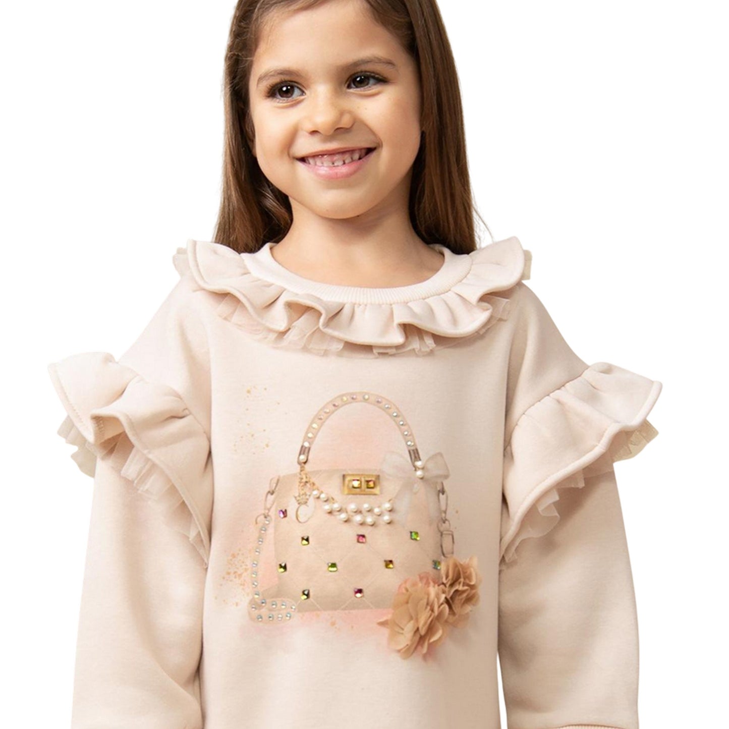 Mink - Side - Caramelo Kids Girls Handbag Mini Dress