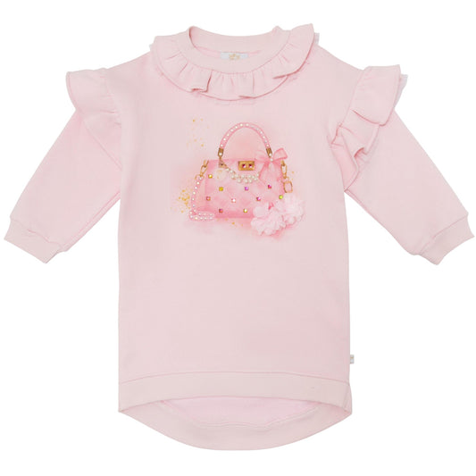 Pink - Front - Caramelo Kids Girls Handbag Mini Dress