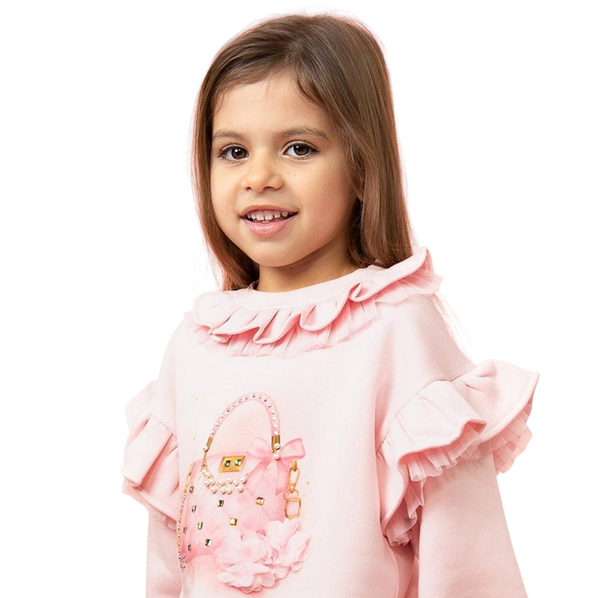 Pink - Back - Caramelo Kids Girls Handbag Mini Dress