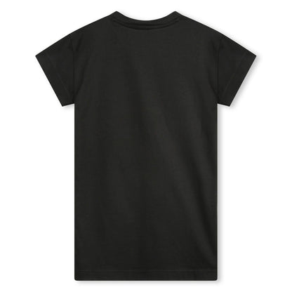 Black - Back - Hugo Girls Logo T-Shirt Dress