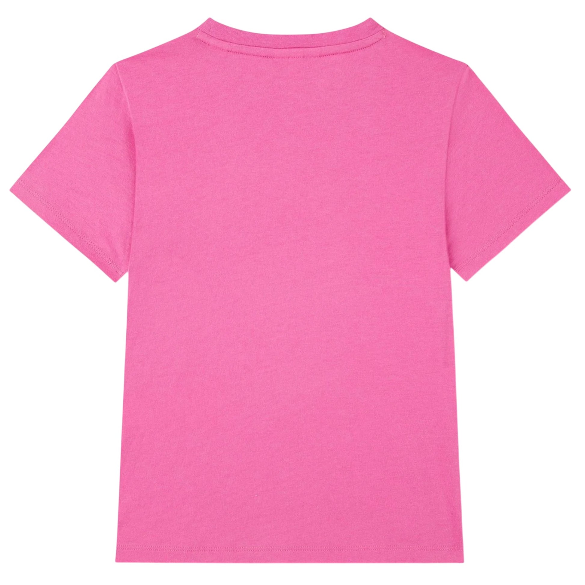 Fuchsia - Back - Lacoste Childrens-Kids Lettering Embroidered T-Shirt