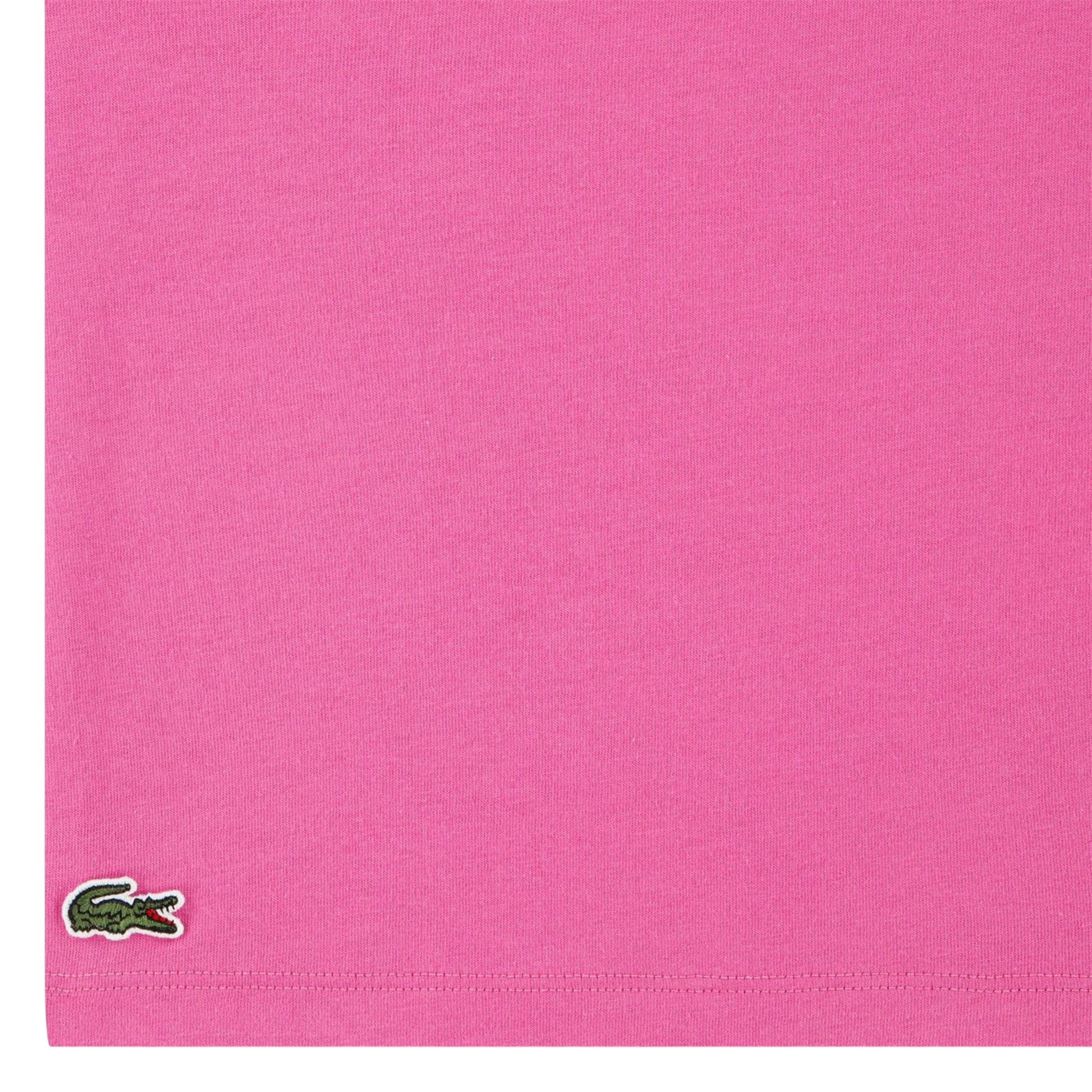 Fuchsia - Lifestyle - Lacoste Childrens-Kids Lettering Embroidered T-Shirt
