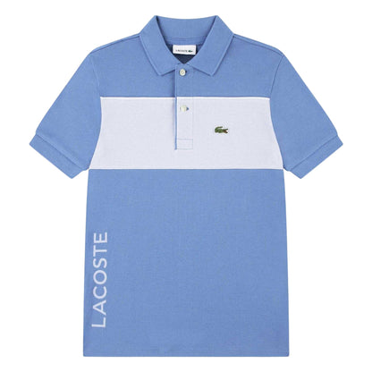 Blue - Front - Lacoste Childrens-Kids Colour Block Polo Shirt