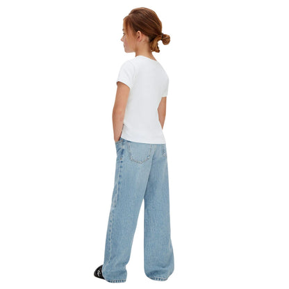 White - Back - Calvin Klein Girls Mono Crop Top