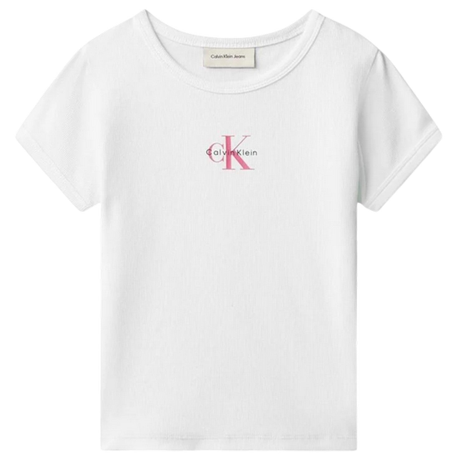 White - Front - Calvin Klein Girls Mono Crop Top