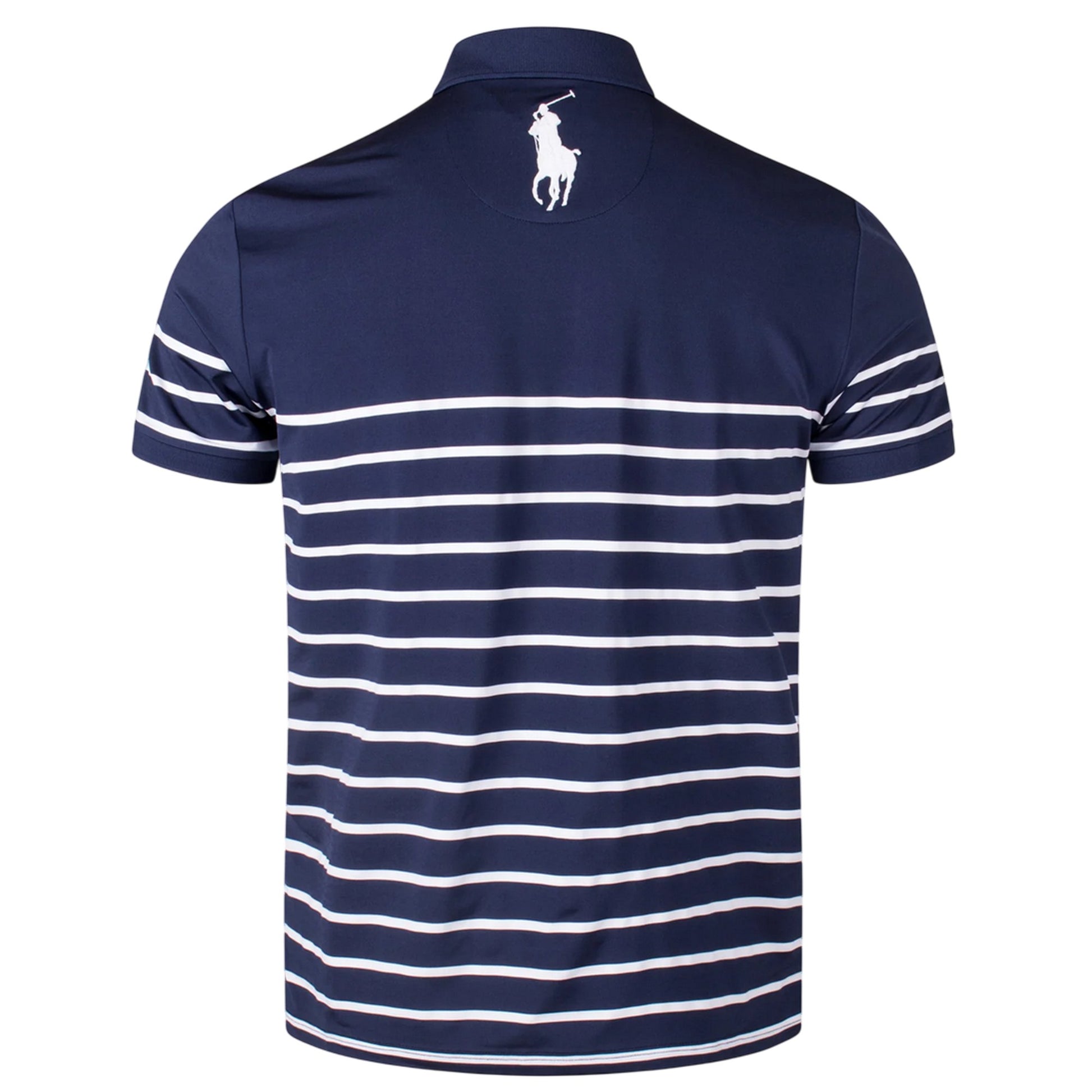 Navy - Back - Ralph Lauren Mens Striped Polo Shirt