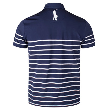 Navy - Back - Ralph Lauren Mens Striped Polo Shirt