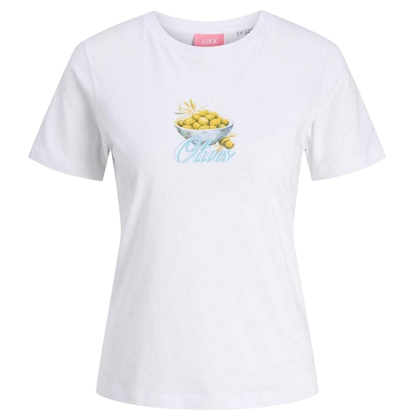 White - Front - JJXX Womens-Ladies Olive Drupe T-Shirt