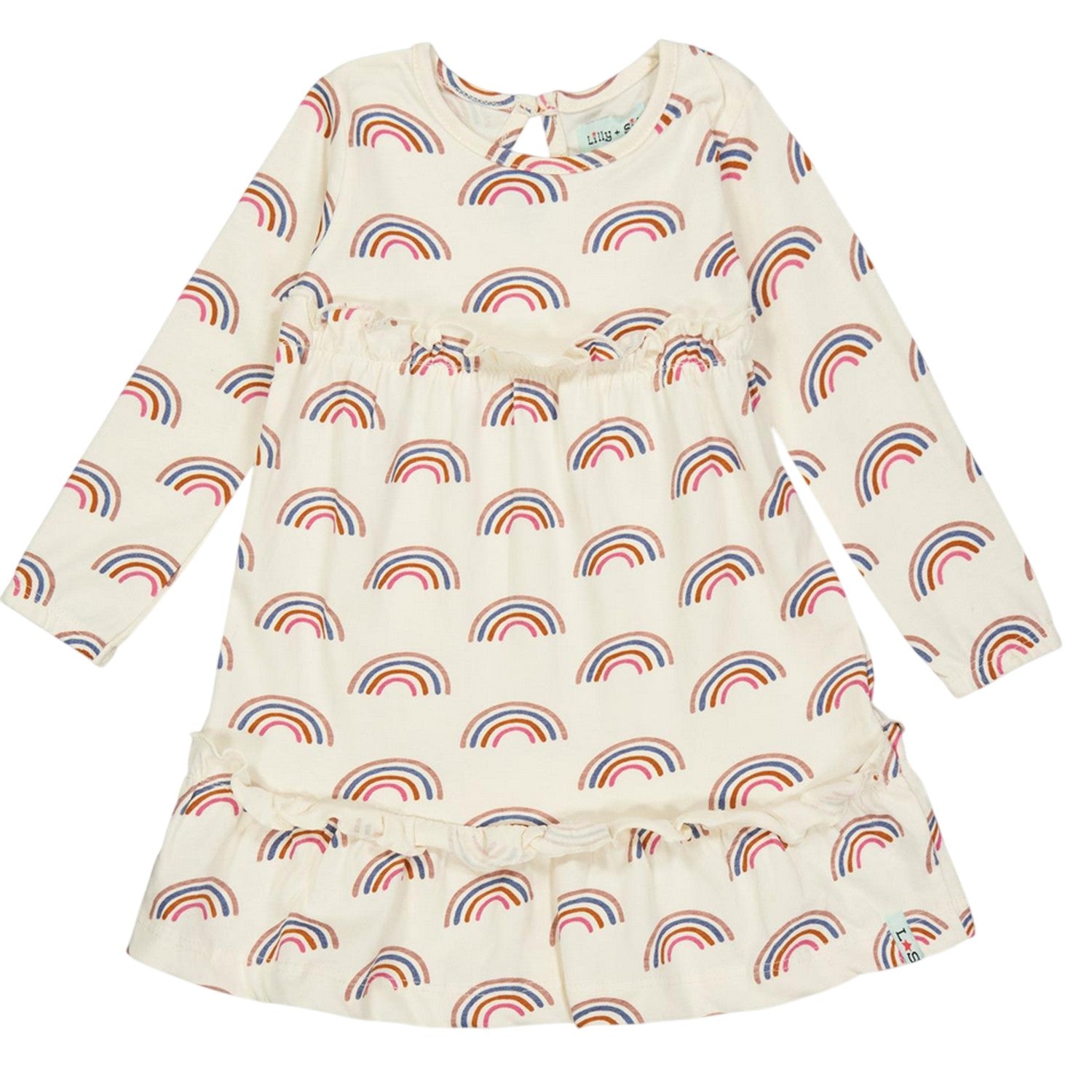 Multicoloured - Front - Lilly & Sid Girls Rainbow Mini Dress