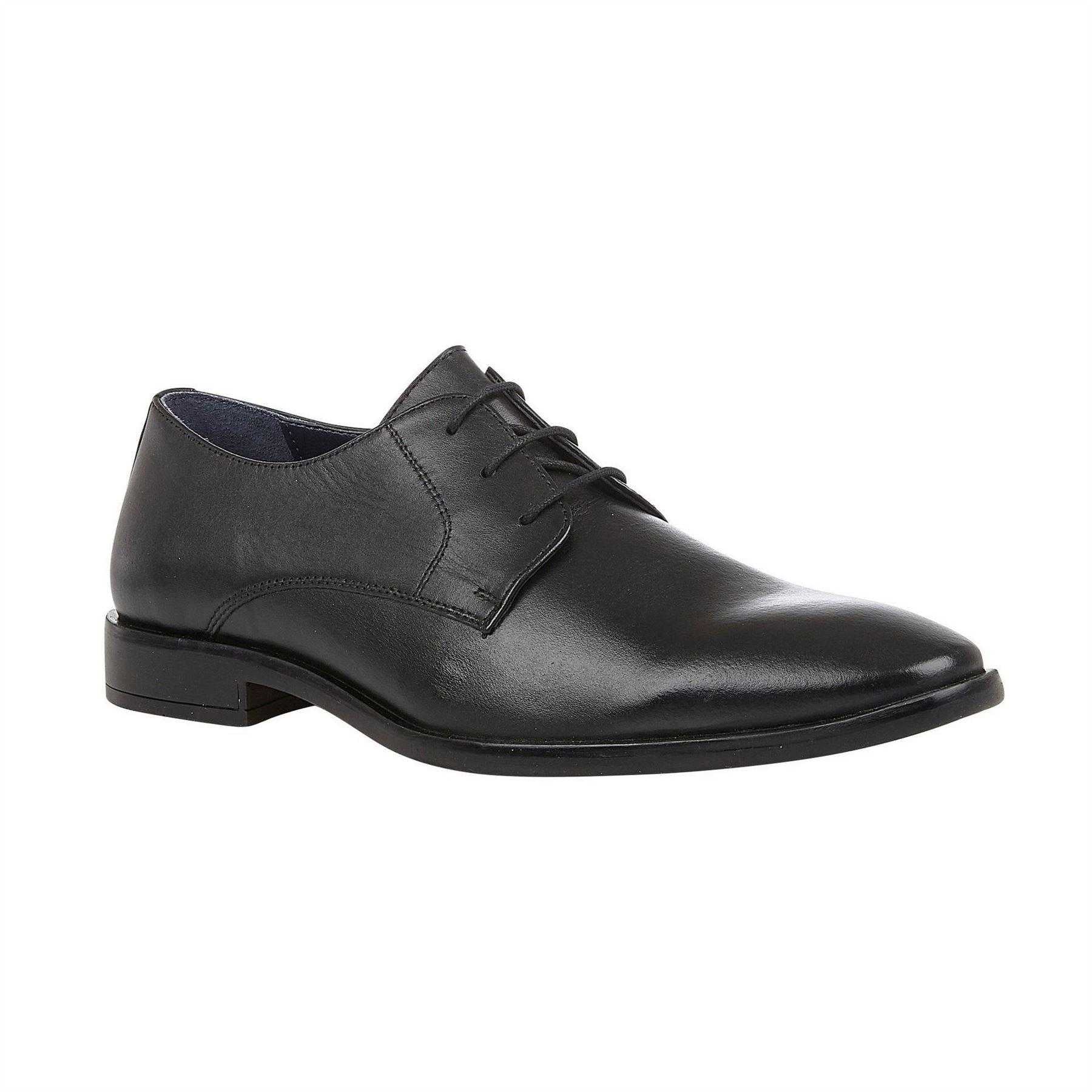 Black - Front - Lotus Shoes Mens Ross Leather Derby Shoes