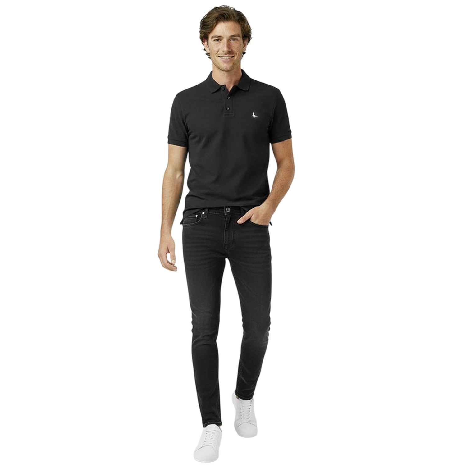 Black - Lifestyle - Jack Wills Mens Classic Embroidered Logo Polo Shirt