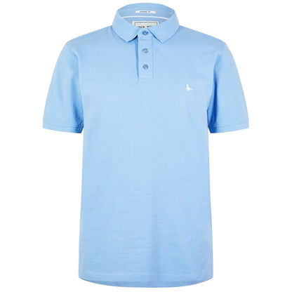 Sky - Front - Jack Wills Mens Classic Embroidered Logo Polo Shirt