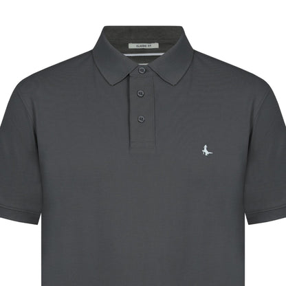 Slate - Side - Jack Wills Mens Classic Embroidered Logo Polo Shirt