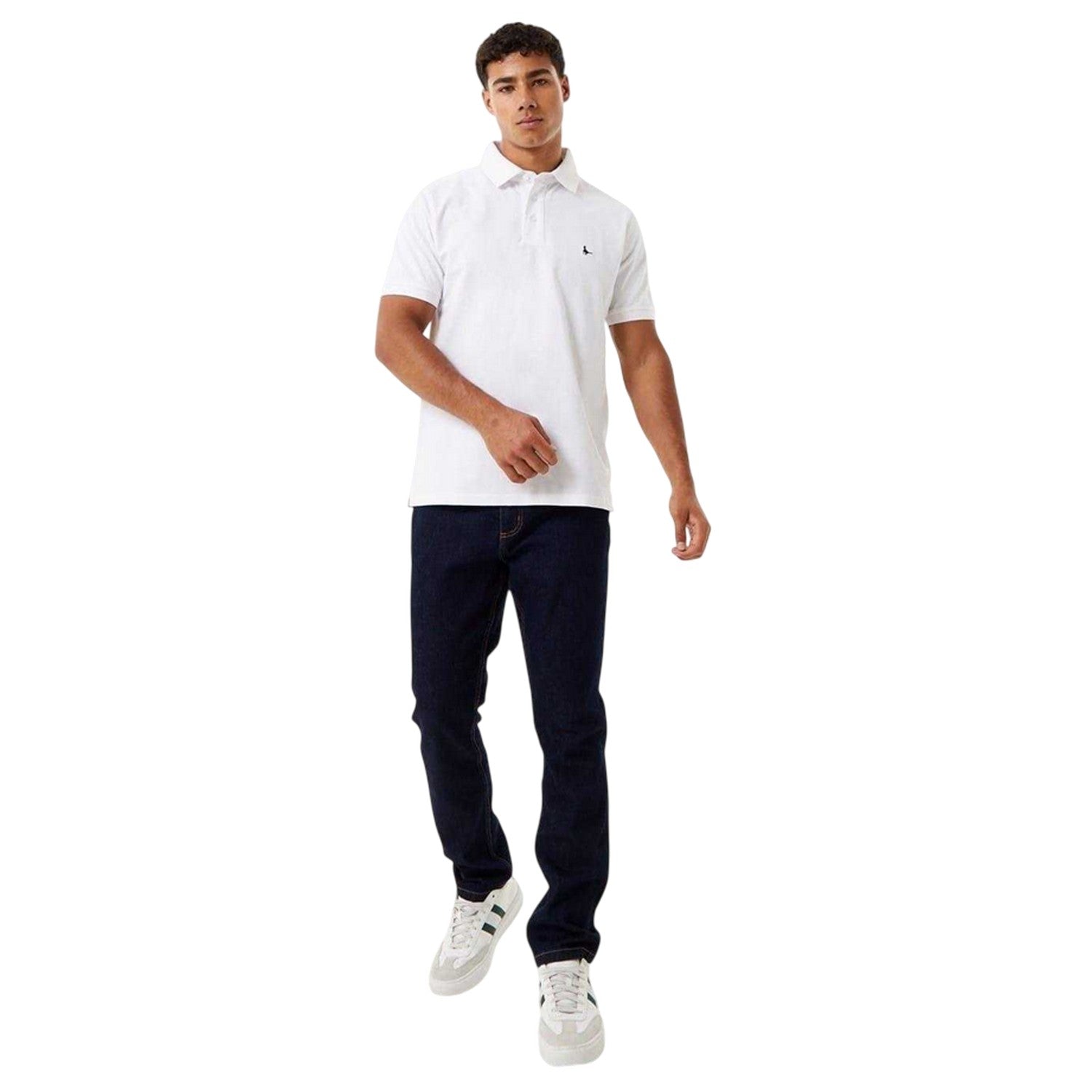 White - Lifestyle - Jack Wills Mens Classic Embroidered Logo Polo Shirt