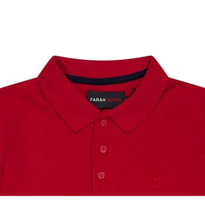 Dark Red - Side - Farah Boys Bugsworth Embroidered Short-Sleeved Polo Shirt