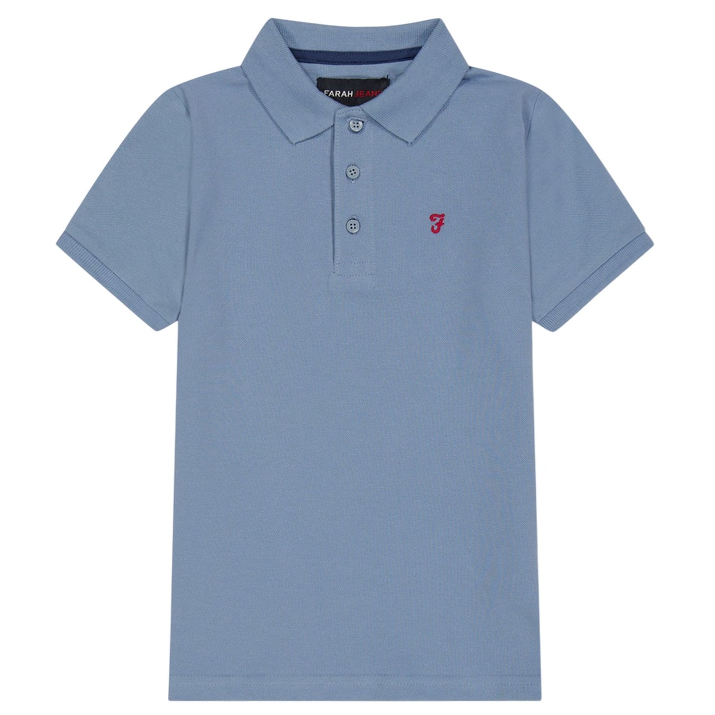 Dusky Blue - Front - Farah Boys Bugsworth Embroidered Short-Sleeved Polo Shirt
