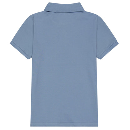 Dusky Blue - Back - Farah Boys Bugsworth Embroidered Short-Sleeved Polo Shirt