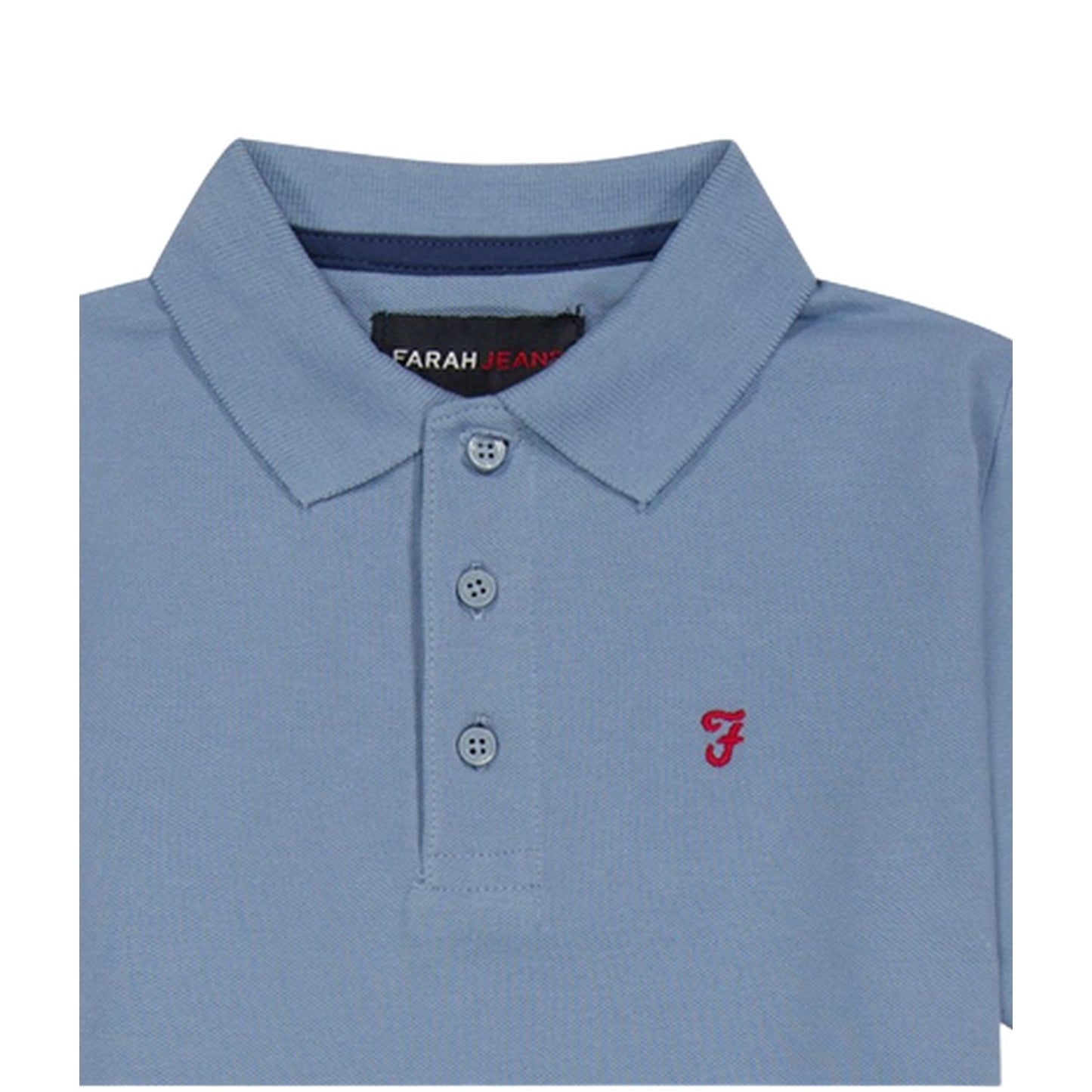 Dusky Blue - Side - Farah Boys Bugsworth Embroidered Short-Sleeved Polo Shirt