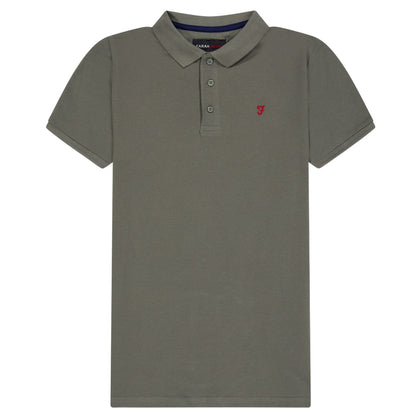Green - Front - Farah Boys Bugsworth Embroidered Short-Sleeved Polo Shirt