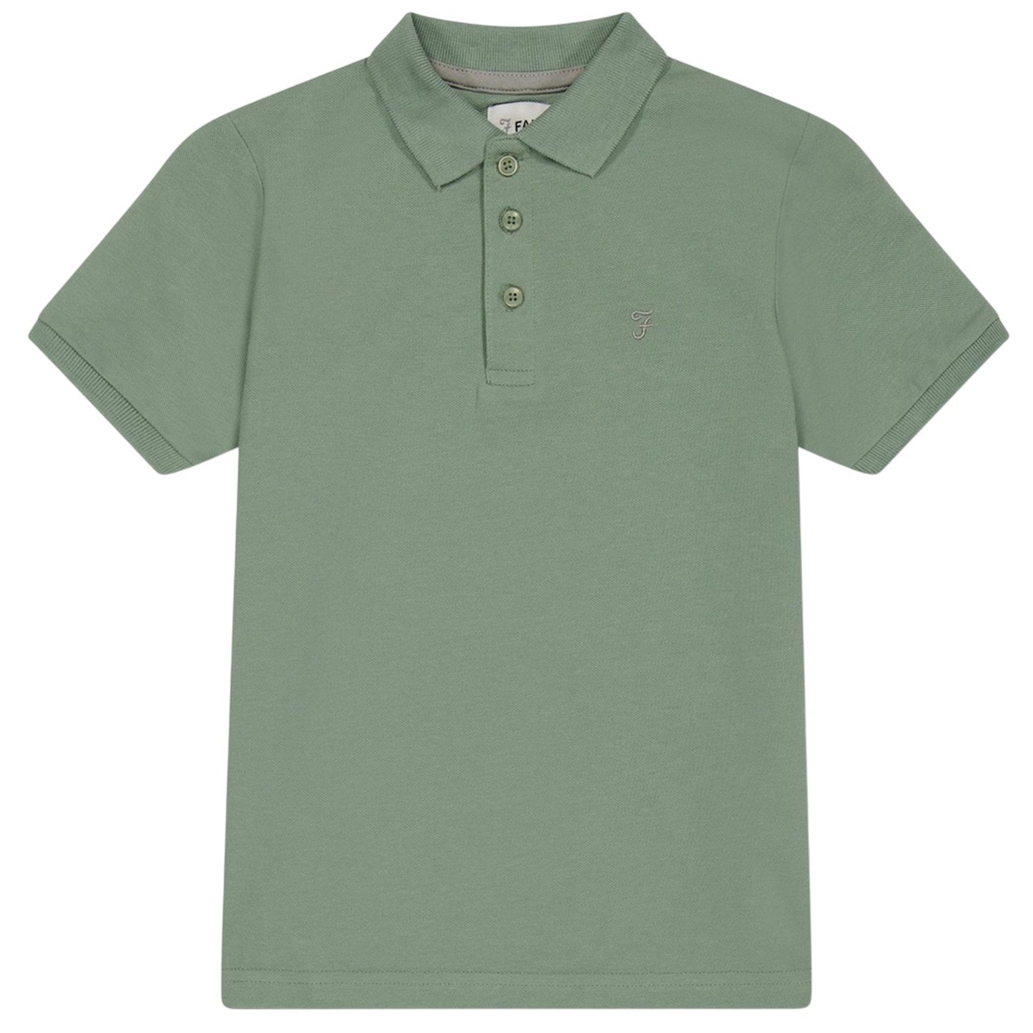 Light Green - Back - Farah Boys Bugsworth Embroidered Short-Sleeved Polo Shirt