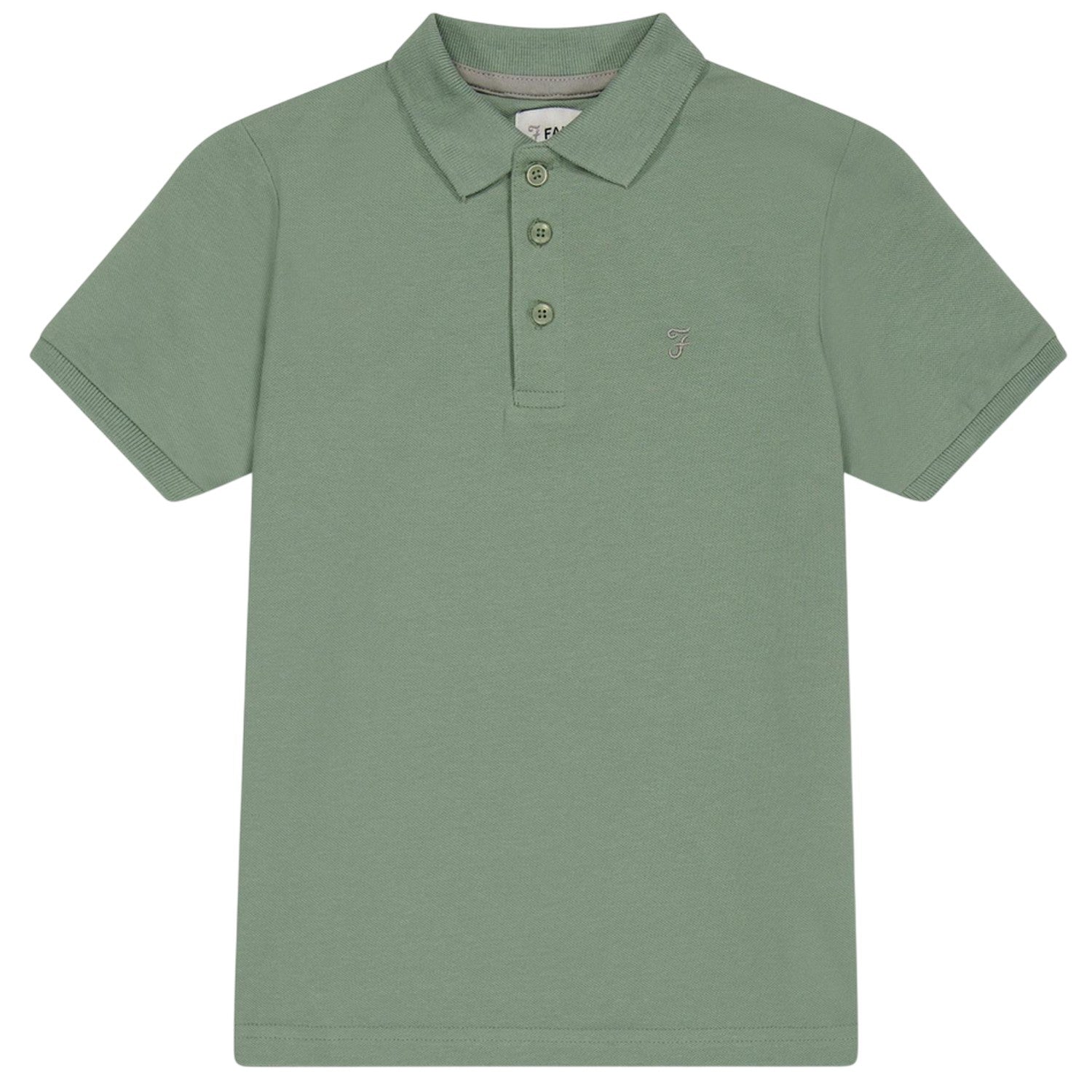 Light Green - Back - Farah Boys Bugsworth Embroidered Short-Sleeved Polo Shirt
