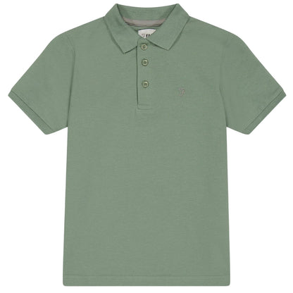 Light Green - Back - Farah Boys Bugsworth Embroidered Short-Sleeved Polo Shirt