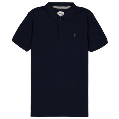 Navy Blazer - Front - Farah Boys Bugsworth Embroidered Short-Sleeved Polo Shirt
