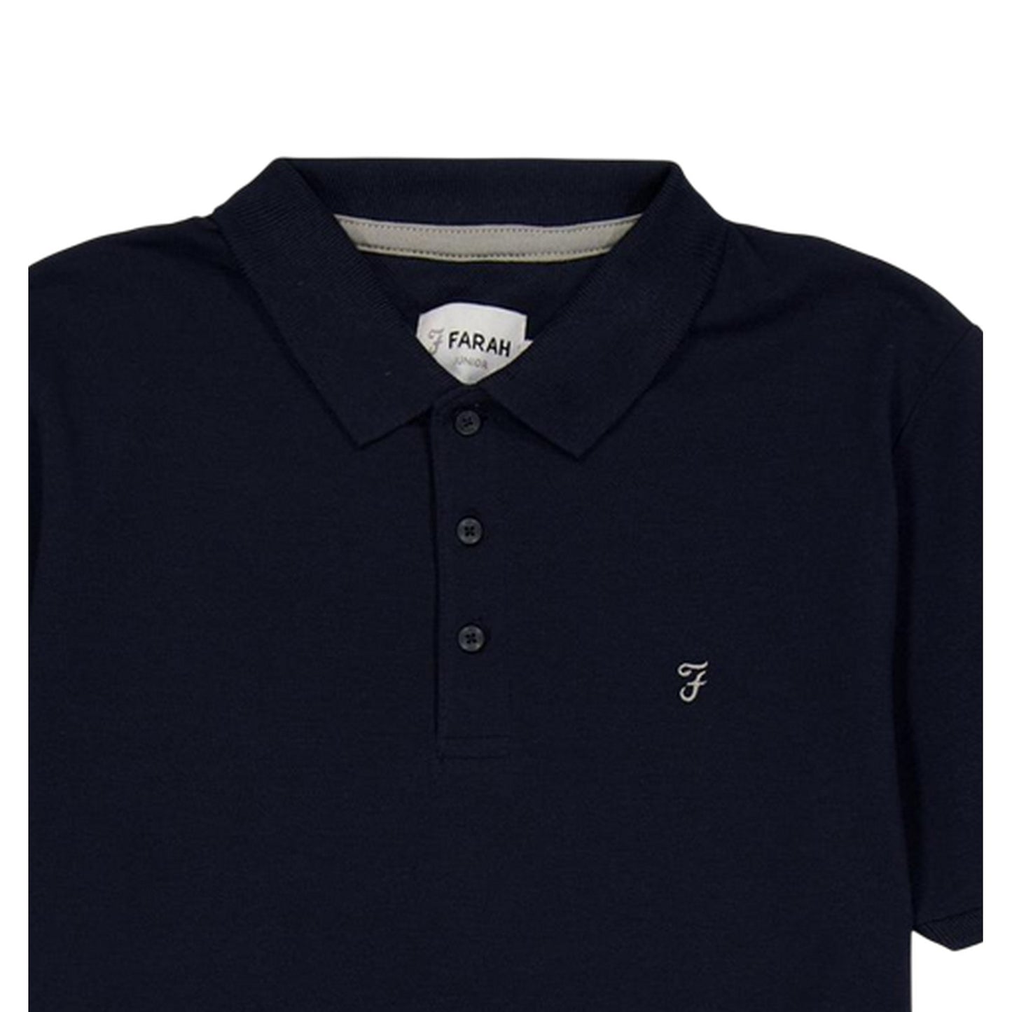 Navy Blazer - Side - Farah Boys Bugsworth Embroidered Short-Sleeved Polo Shirt