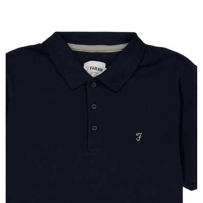 Navy Blazer - Side - Farah Boys Bugsworth Embroidered Short-Sleeved Polo Shirt