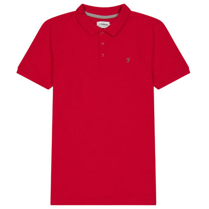 Red - Front - Farah Boys Bugsworth Embroidered Short-Sleeved Polo Shirt