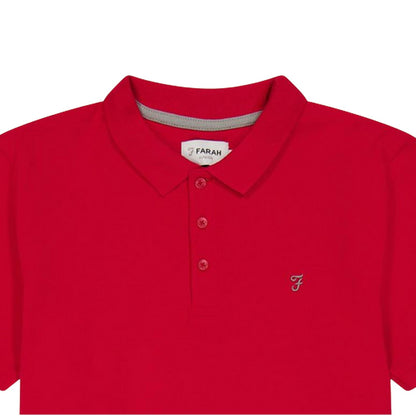 Red - Side - Farah Boys Bugsworth Embroidered Short-Sleeved Polo Shirt