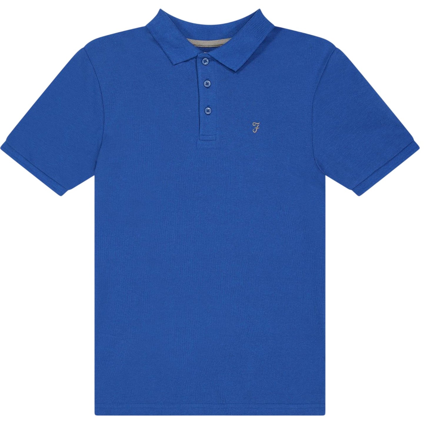 Blue - Front - Farah Boys Bugsworth Embroidered Short-Sleeved Polo Shirt