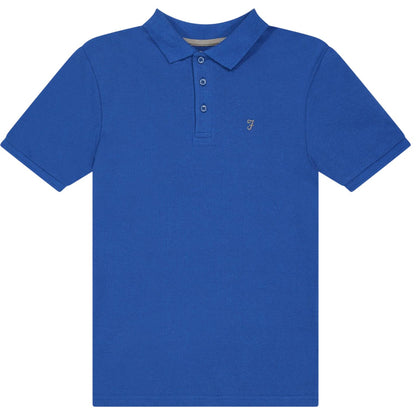 Blue - Front - Farah Boys Bugsworth Embroidered Short-Sleeved Polo Shirt