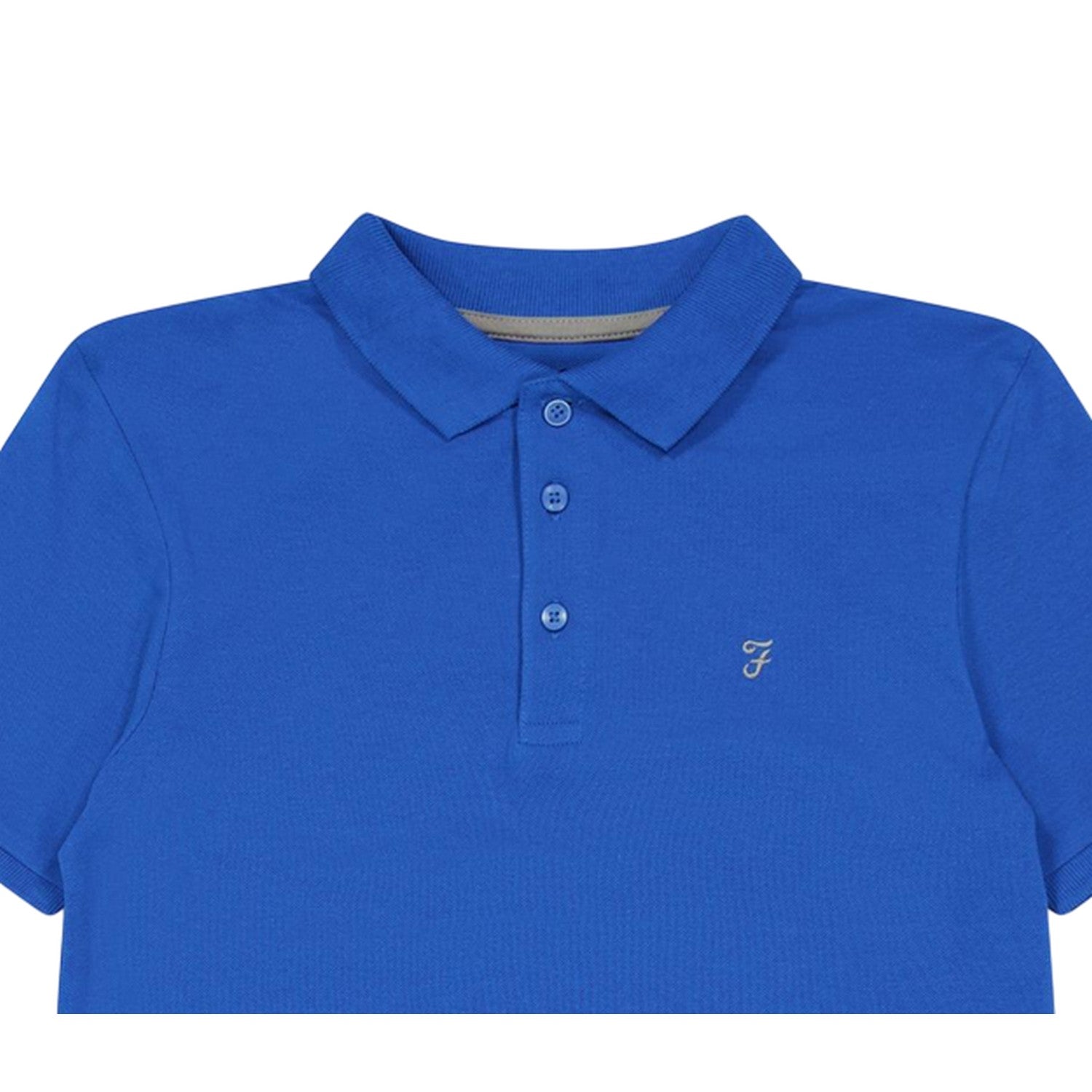 Royal Blue - Side - Farah Boys Bugsworth Embroidered Short-Sleeved Polo Shirt