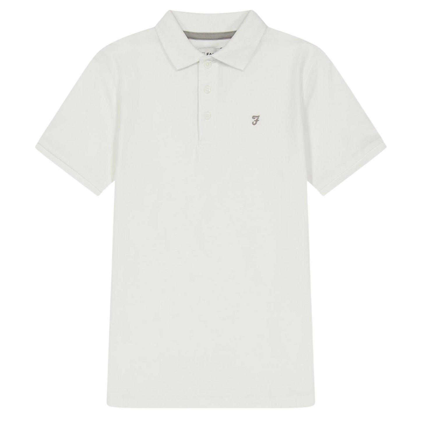 White - Front - Farah Boys Bugsworth Embroidered Short-Sleeved Polo Shirt