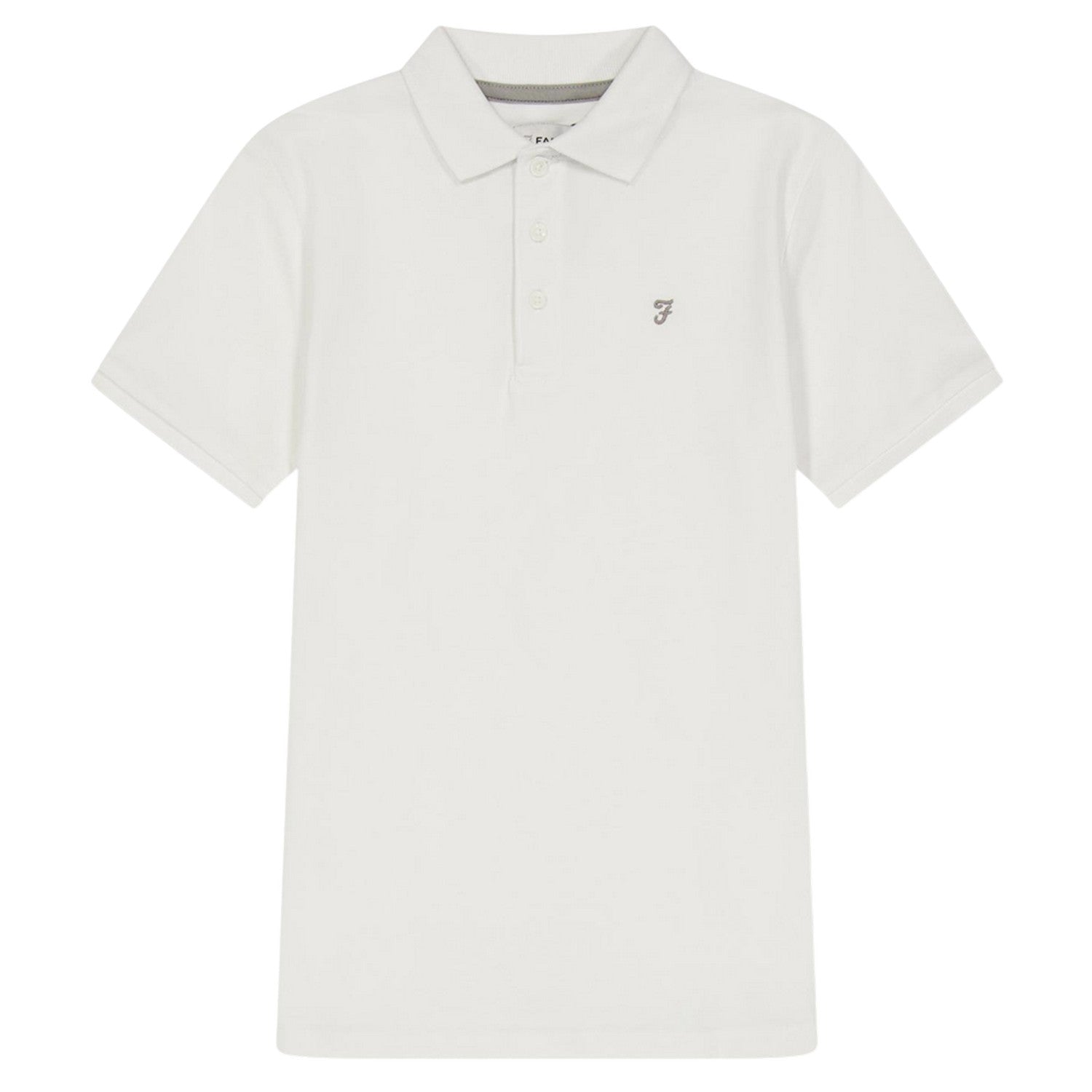 White - Front - Farah Boys Bugsworth Embroidered Short-Sleeved Polo Shirt