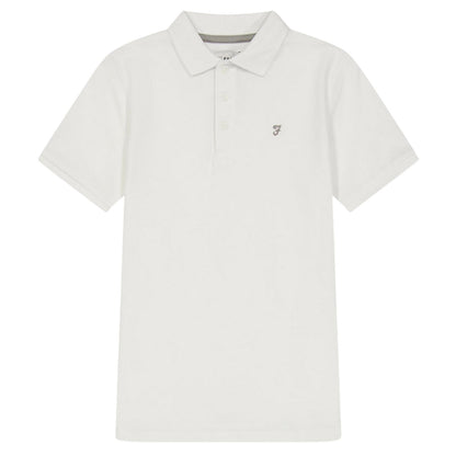 White - Front - Farah Boys Bugsworth Embroidered Short-Sleeved Polo Shirt