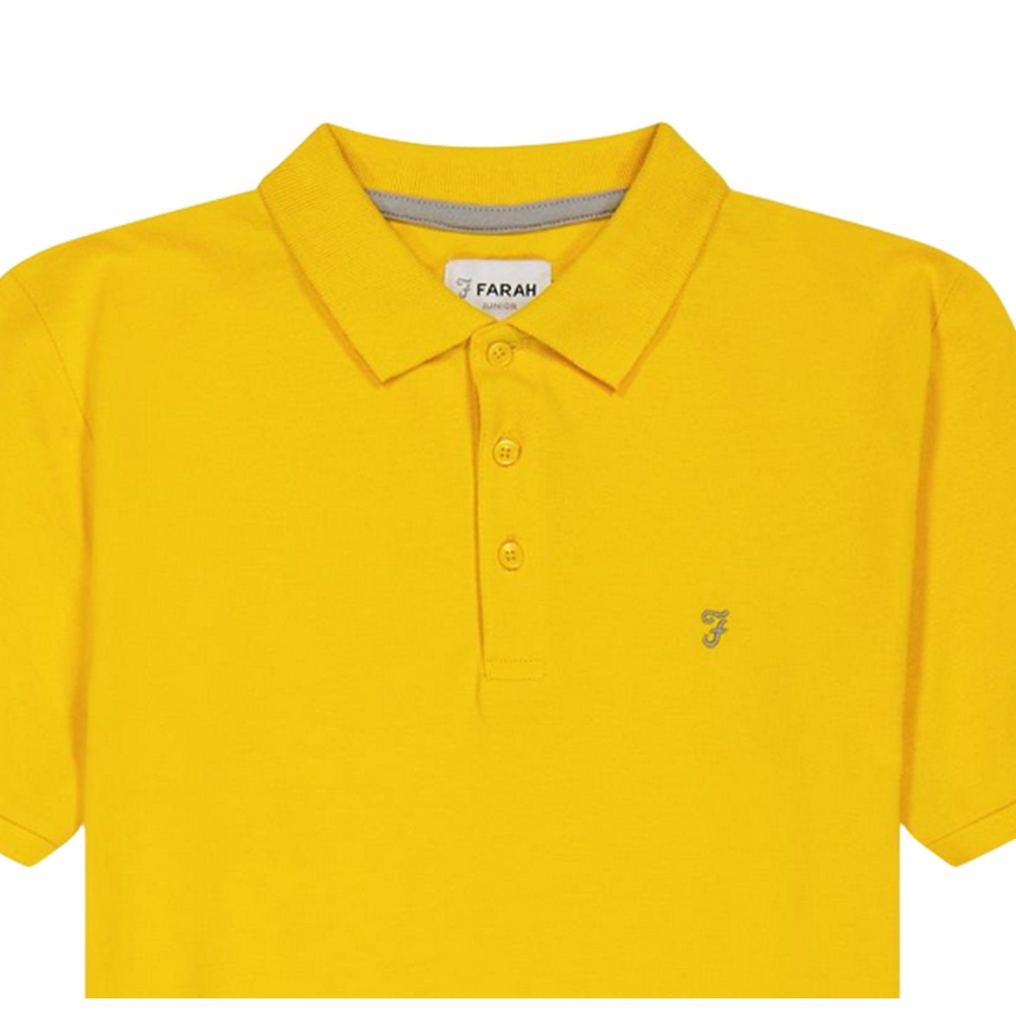 Yellow - Side - Farah Boys Bugsworth Embroidered Short-Sleeved Polo Shirt