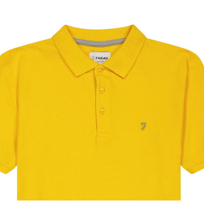 Yellow - Side - Farah Boys Bugsworth Embroidered Short-Sleeved Polo Shirt