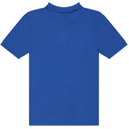 Blue - Back - Farah Boys Bugsworth Embroidered Short-Sleeved Polo Shirt