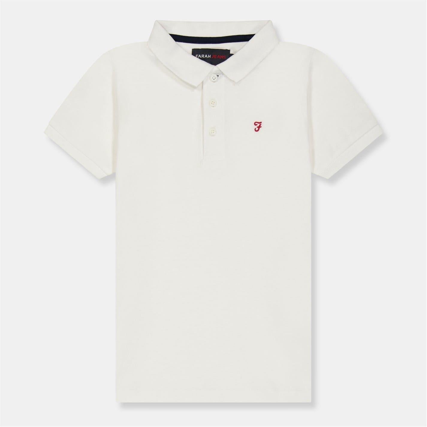 White-Red - Front - Farah Boys Bugsworth Embroidered Short-Sleeved Polo Shirt