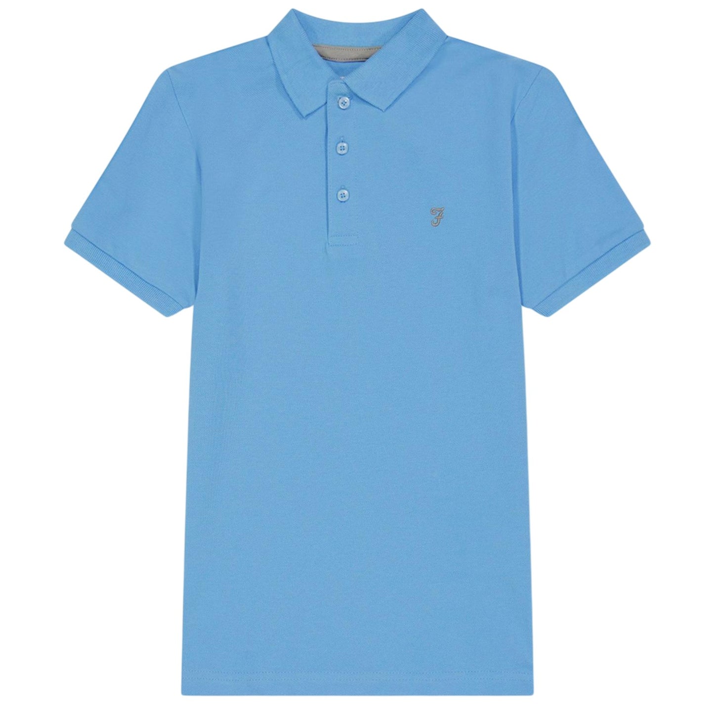 Breezy Blue - Front - Farah Boys Bugsworth Embroidered Short-Sleeved Polo Shirt