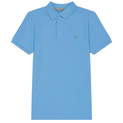 Breezy Blue - Front - Farah Boys Bugsworth Embroidered Short-Sleeved Polo Shirt
