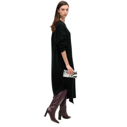 Black Twist - Back - Superdry Womens-Ladies Knitted Relaxed Fit Sweater Dress